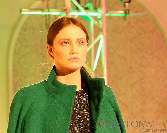 Model Phoebe DG wears Jigsaw for the Oxford Fashion Week Cosmopolitan Show at The Randolph Hotel Oxford UK