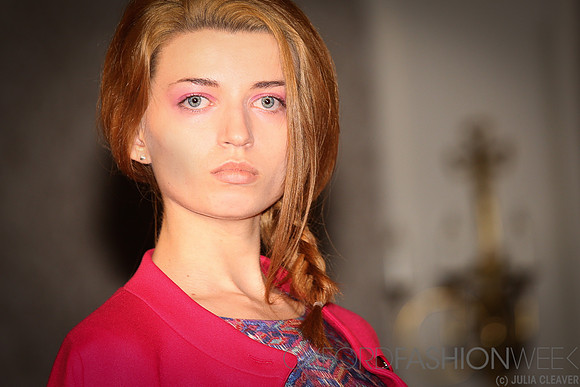 Model Sarah Smith wears Jigsaw for the Oxford Fashion Week Cosmopolitan Show at The Randolph Hotel Oxford UK